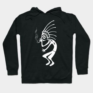 Kokopelli smoke weed white Hoodie